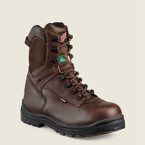 Red Wing Safety Boots Mens Black/Brown - King Toe® - 8-inch Insulated Waterproof Csa Toe - 2374681-I